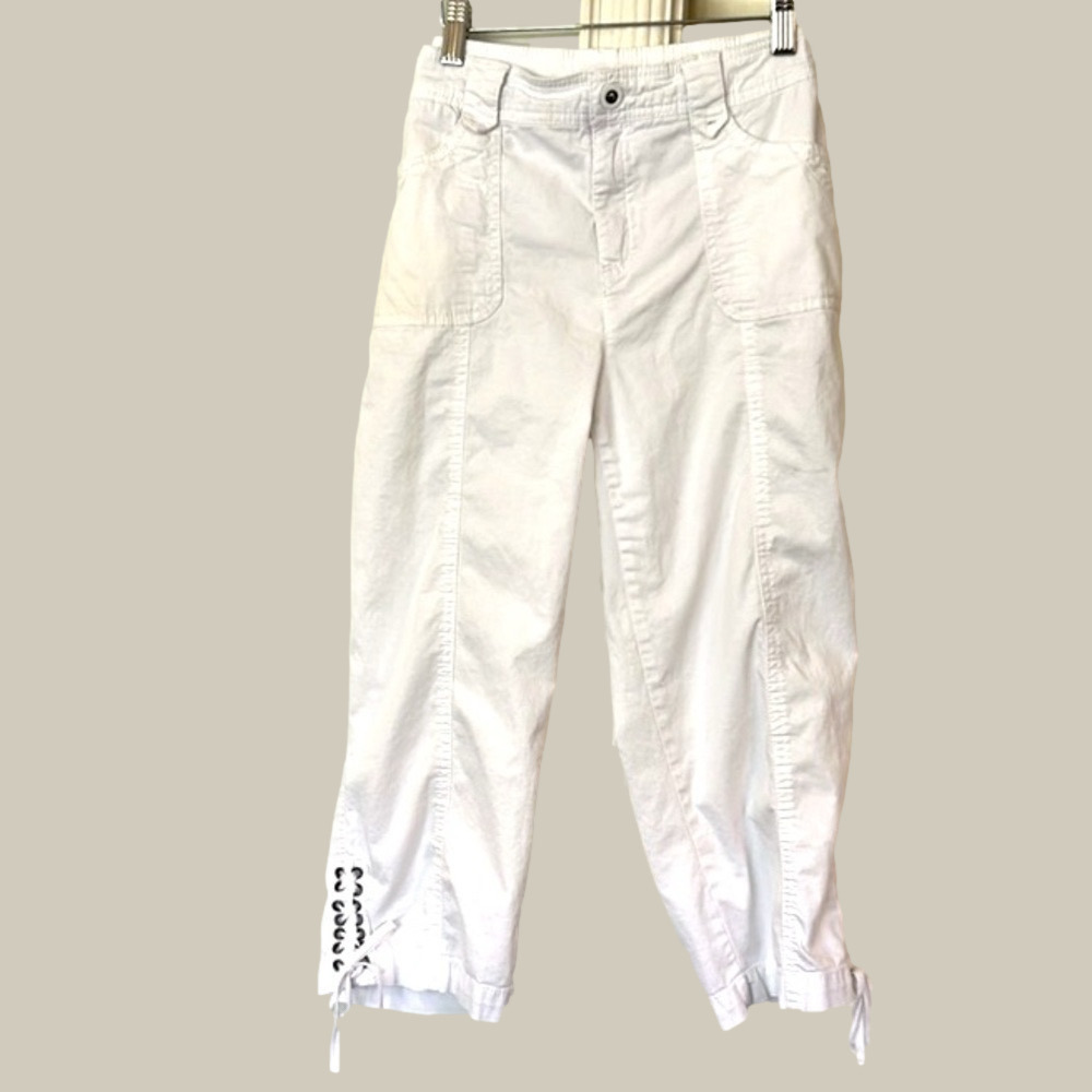 White Cropped Pants Size 8 Style & Co